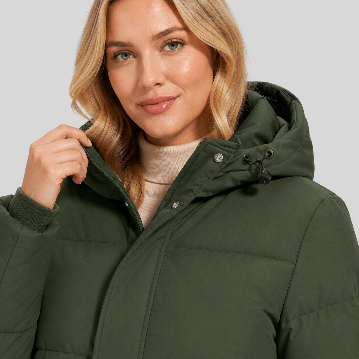 Army Green MAGCOMSEN Women's Long Down Parka Waterproof Hooded Winter Puffer Coat in #Color_Army Green