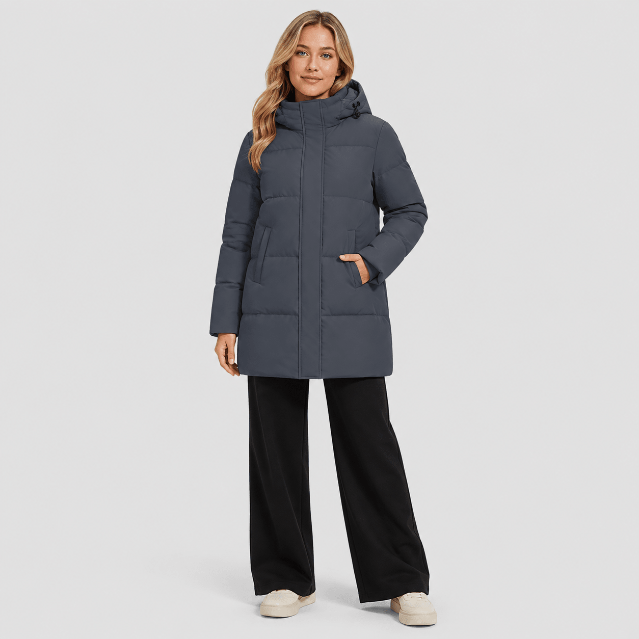 Dark Gray MAGCOMSEN Women's Long Down Parka Waterproof Hooded Winter Puffer Coat in #Color_Dark Gray