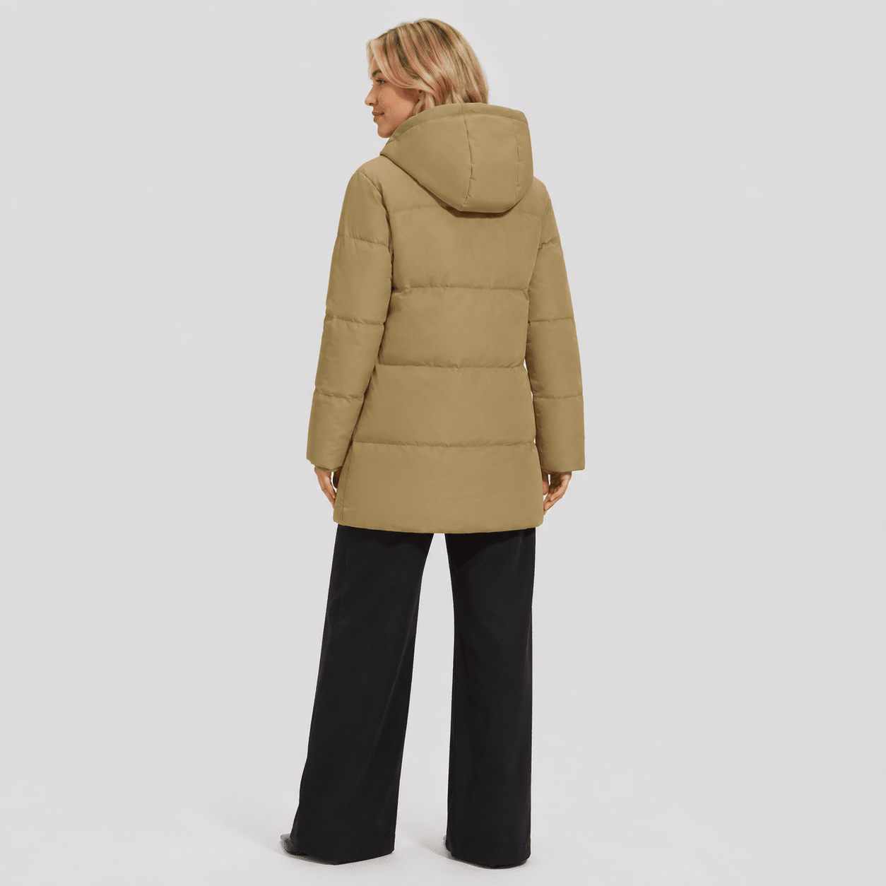 Khaki MAGCOMSEN Women's Long Down Parka Waterproof Hooded Winter Puffer Coat in #Color_Khaki