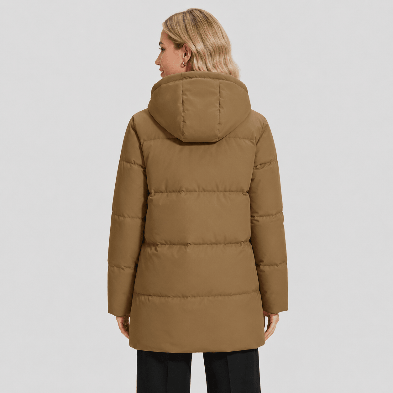 Brown MAGCOMSEN Women's Long Down Parka Waterproof Hooded Winter Puffer Coat in #Color_Brown