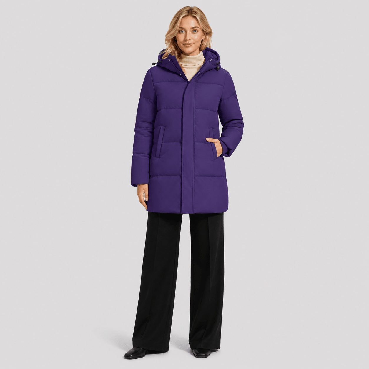 Dark Purple MAGCOMSEN Women's Long Down Parka Waterproof Hooded Winter Puffer Coat in #Color_Dark Purple