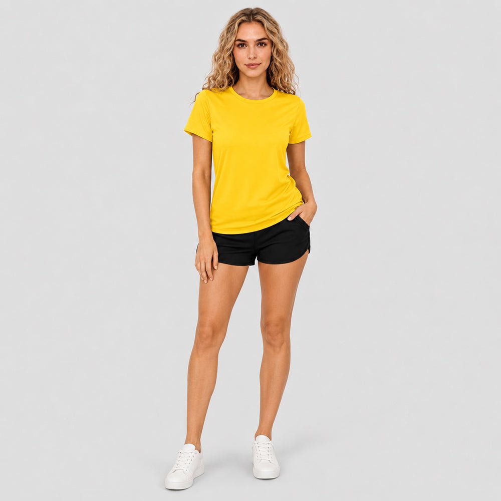 Women's Quick-Dry UV Protection Casual Sports T-Shirt Yellow by MAGCOMSEN