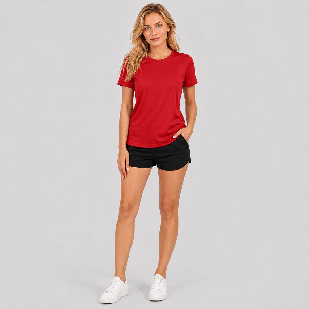 Women's Quick-Dry UV Protection Casual Sports T-Shirt Red by MAGCOMSEN