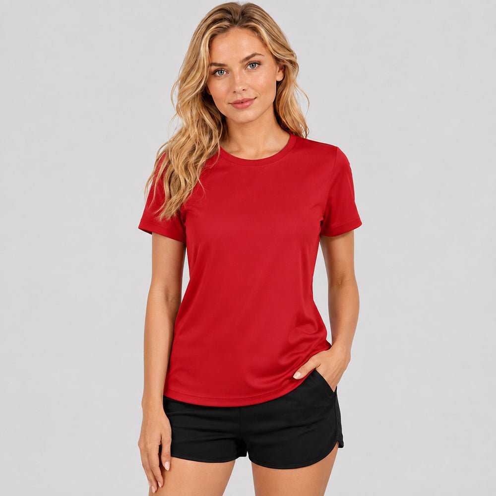 Women's Quick-Dry UV Protection Casual Sports T-Shirt Red by MAGCOMSEN