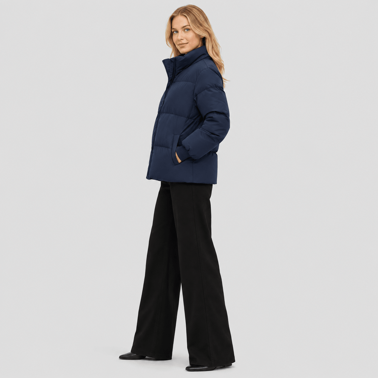 Navy MAGCOMSEN Women’s Quilted Down Jacket Warm Water Resistant Puffer Winter Coat in #Color_Navy