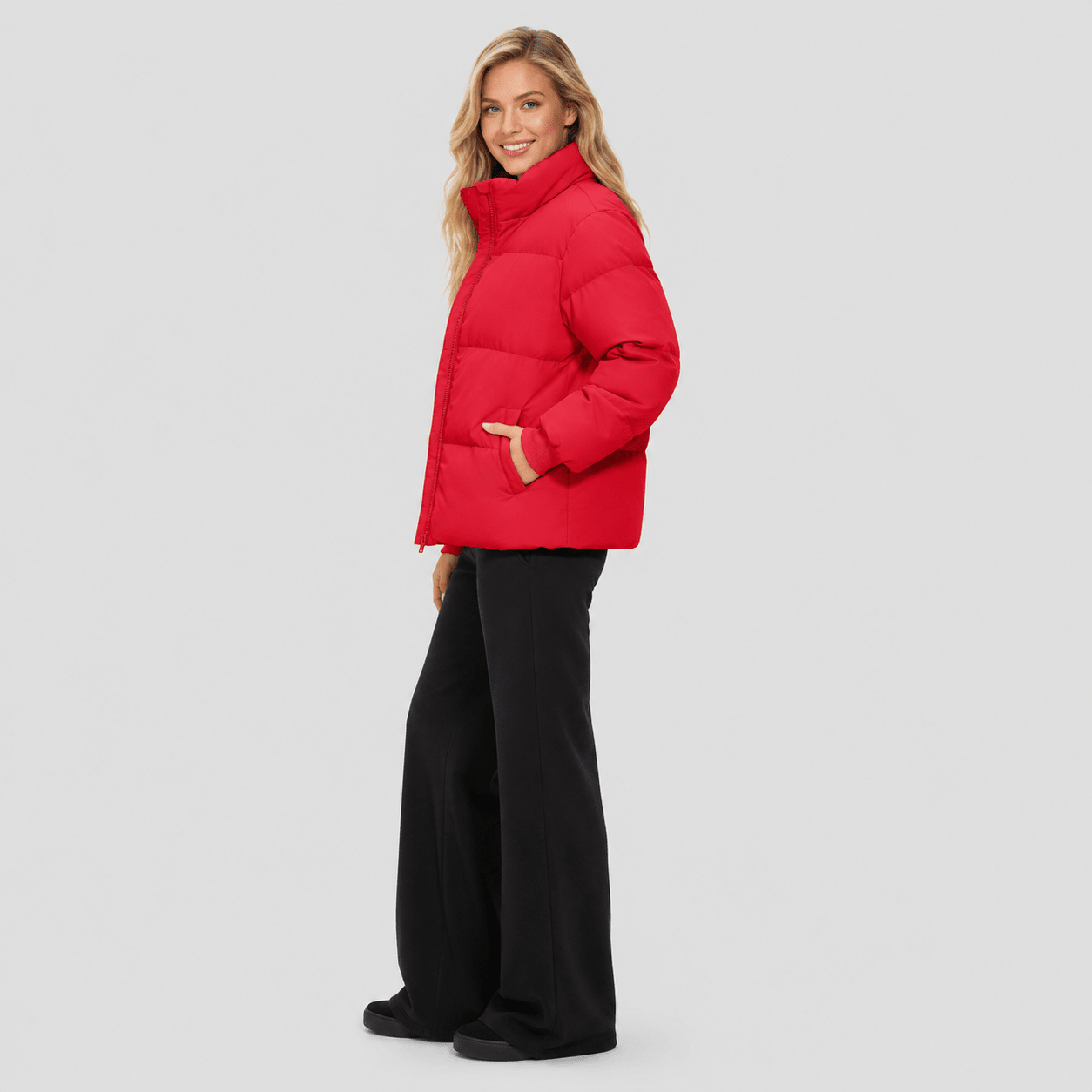 Red MAGCOMSEN Women’s Quilted Down Jacket Warm Water Resistant Puffer Winter Coat in #Color_Red