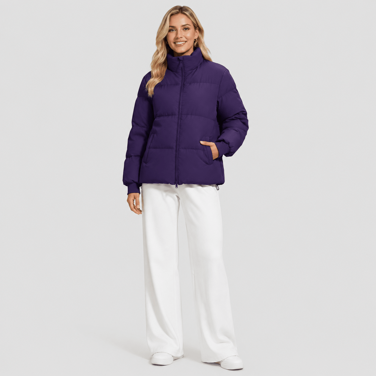 Dark Purple MAGCOMSEN Women’s Quilted Down Jacket Warm Water Resistant Puffer Winter Coat in #Color_Dark Purple