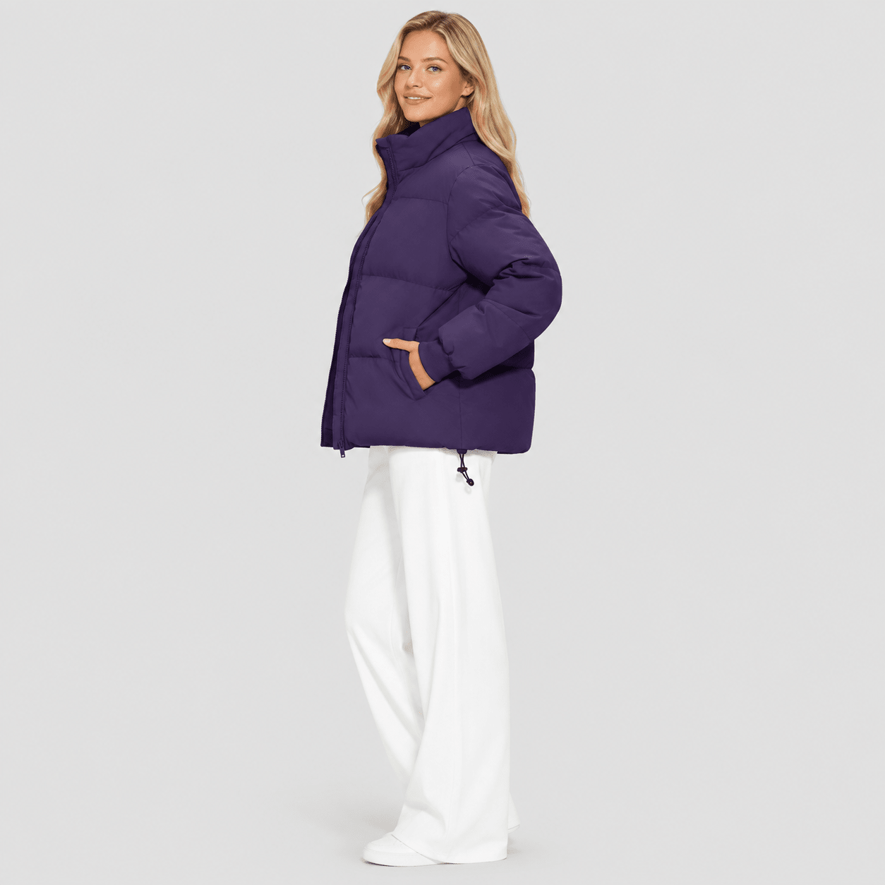 Dark Purple MAGCOMSEN Women’s Quilted Down Jacket Warm Water Resistant Puffer Winter Coat in #Color_Dark Purple