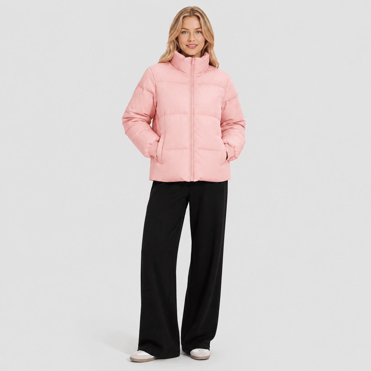 Pink MAGCOMSEN Women’s Quilted Down Jacket Warm Water Resistant Puffer Winter Coat in #Color_Pink