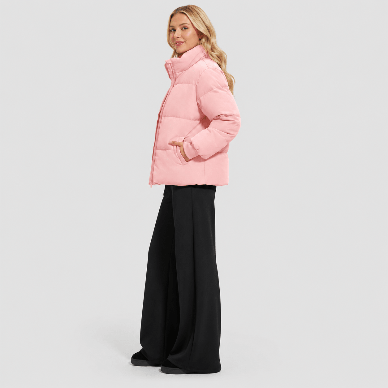Pink MAGCOMSEN Women’s Quilted Down Jacket Warm Water Resistant Puffer Winter Coat in #Color_Pink