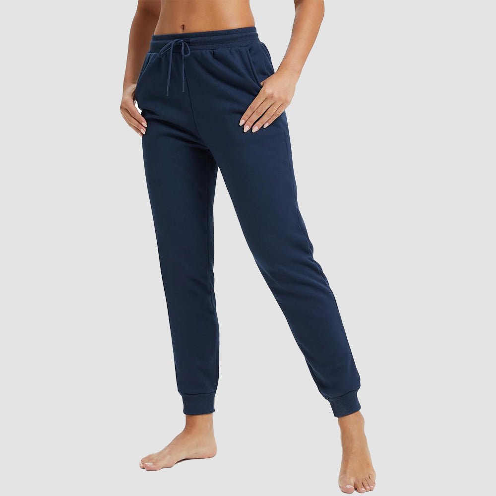 Navy MAGCOMSEN Women's Sherpa Lined Sweatpants Warm Fleece Winter Joggers in #Color_Navy