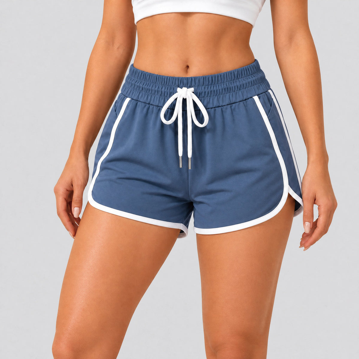 Slate Blue Grey MAGCOMSEN Women's Stretch Athletic Pants with Drawstring Waist and Pockets in #Color_Slate Blue Grey