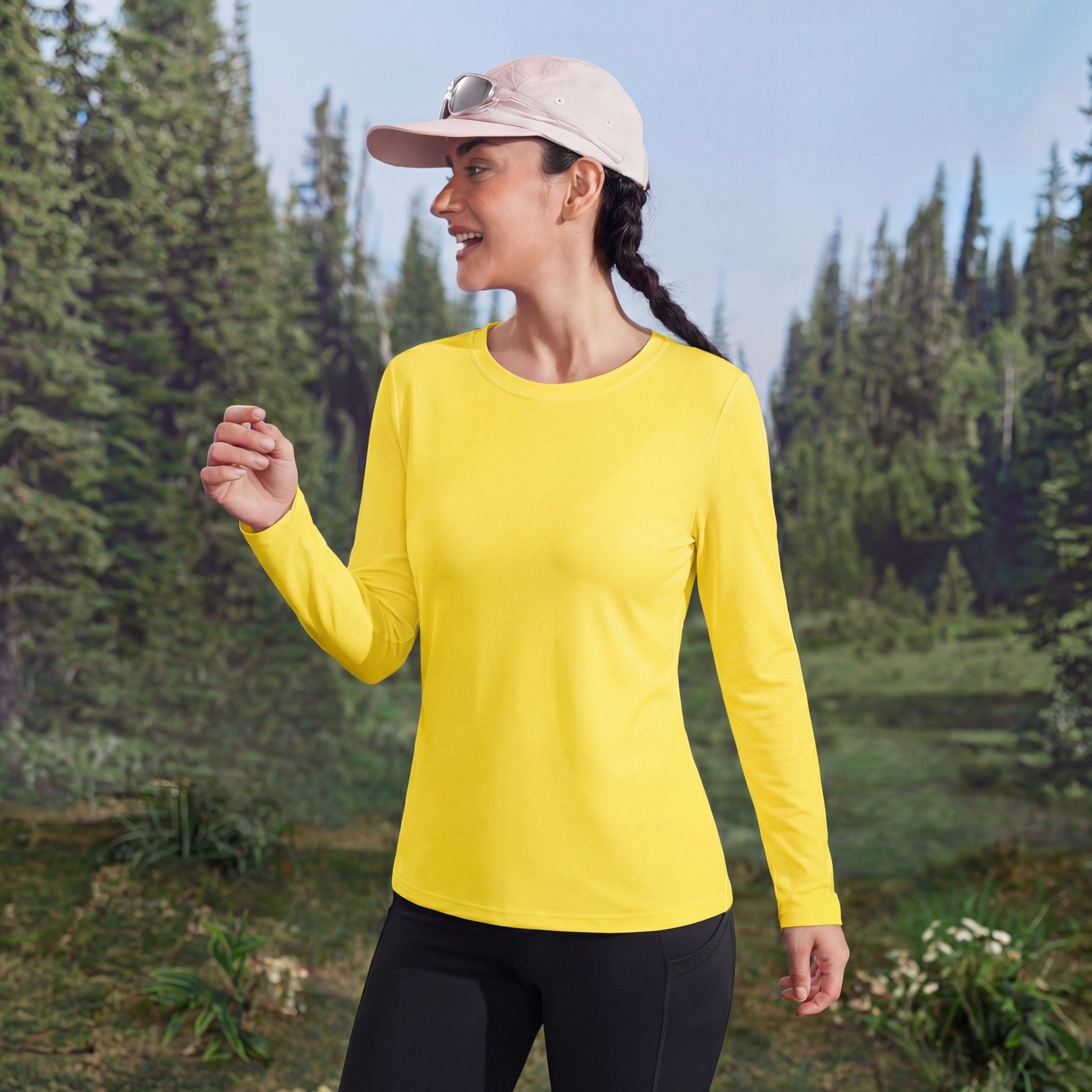 Women's UPF 80+ Long Sleeve Sun Protection Quick - Dry Shirt Yellow by MAGCOMSEN