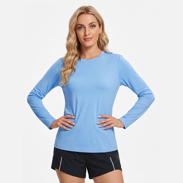 Women's UPF 80+ Sun Protection Shirt - Cooling Long Sleeve Hiking & Fishing Top Blue by MAGCOMSEN