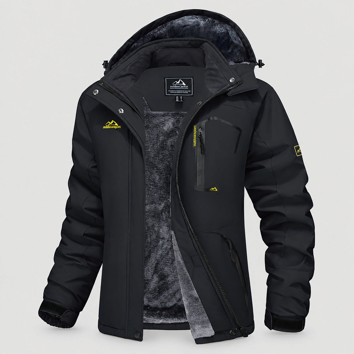 Women's Water-Resistant Fleece Ski Jacket with 4 Pockets Black by MAGCOMSEN