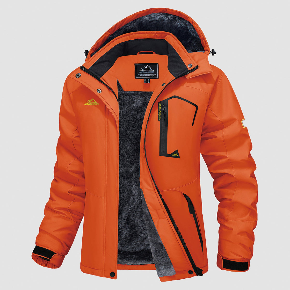 Women's Water-Resistant Fleece Ski Jacket with 4 Pockets Orange by MAGCOMSEN