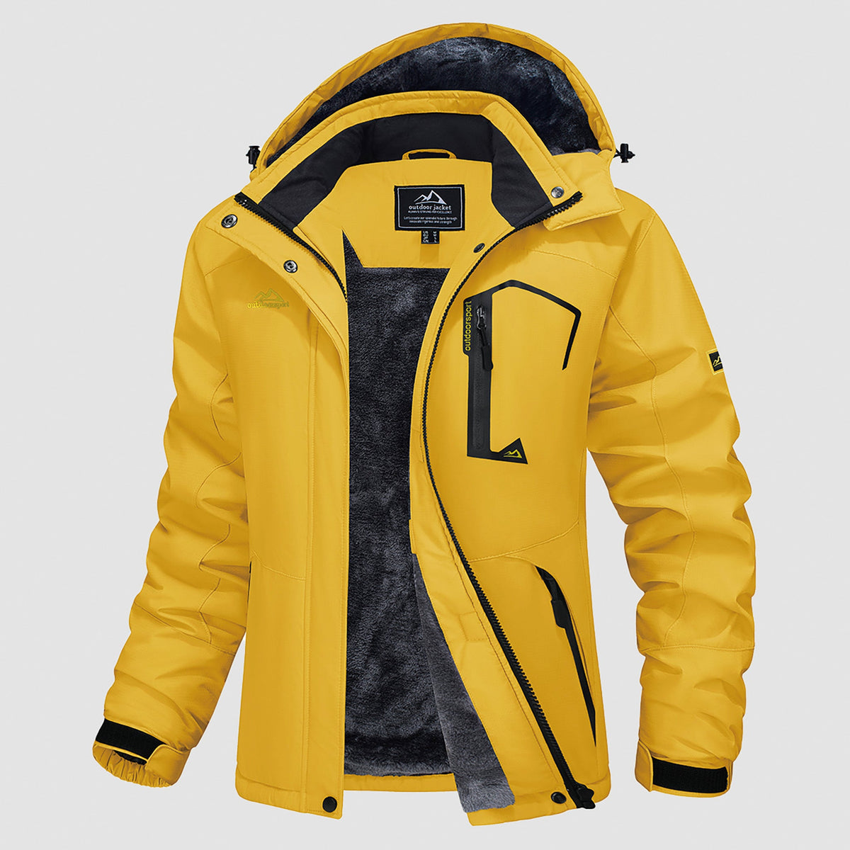 Women's Water-Resistant Fleece Ski Jacket with 4 Pockets Yellow by MAGCOMSEN