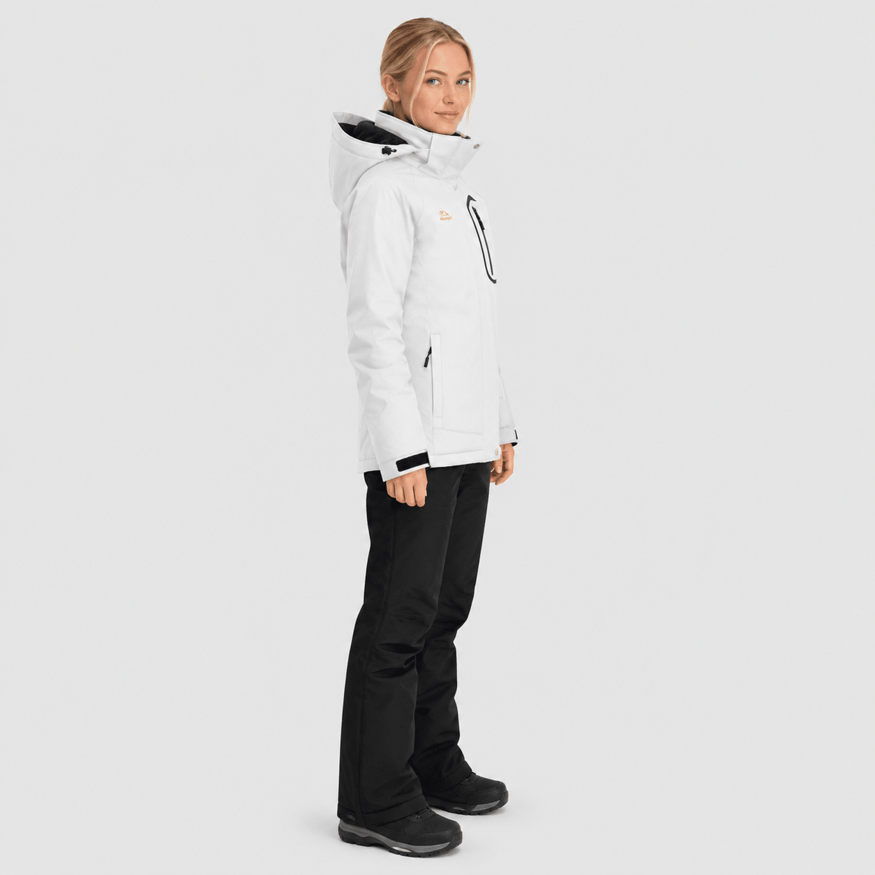 Women's Waterproof Ski Jacket - Insulated Winter Snow Coat with Hood White by MAGCOMSEN