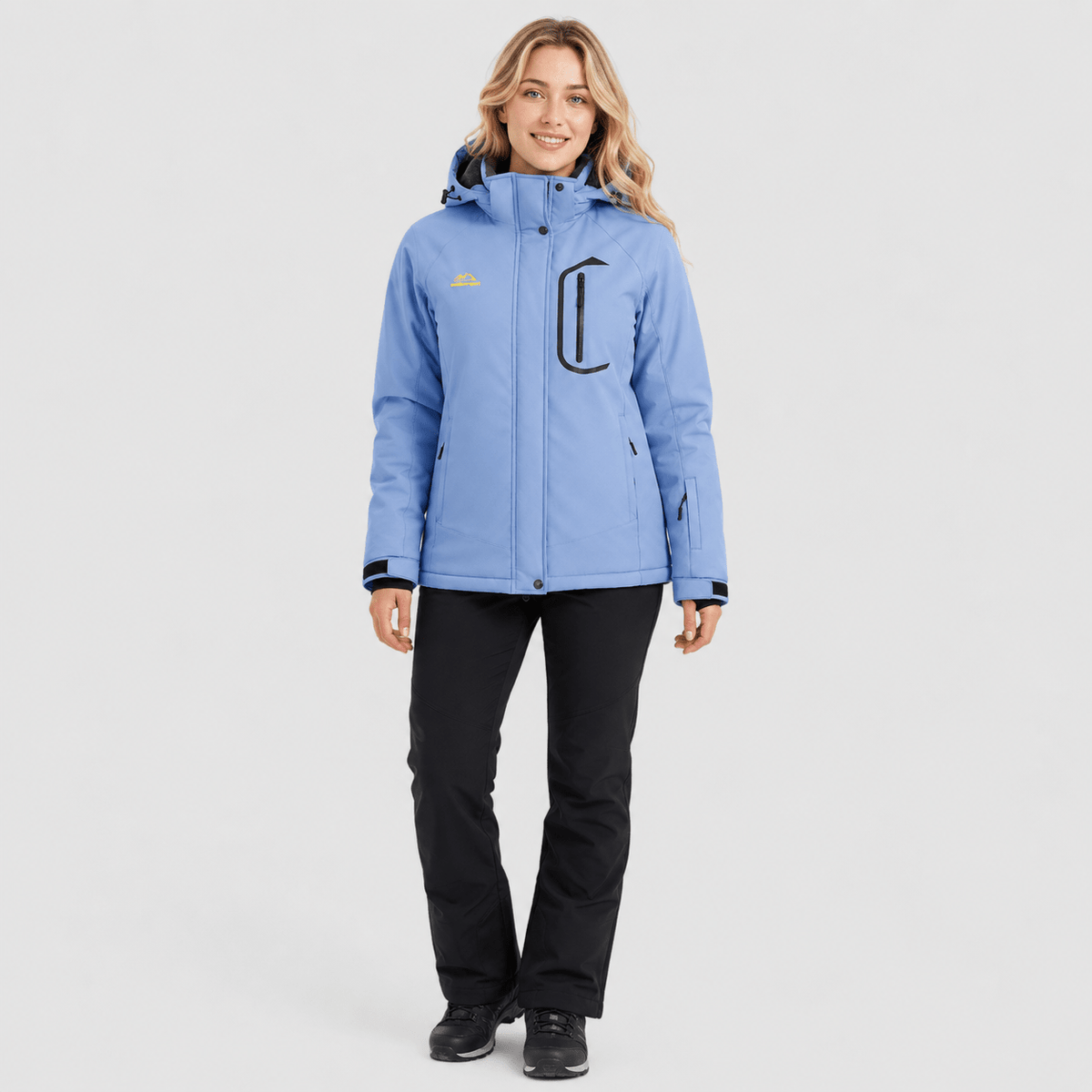 Women's Waterproof Ski Jacket - Insulated Winter Snow Coat with Hood Light Blue by MAGCOMSEN