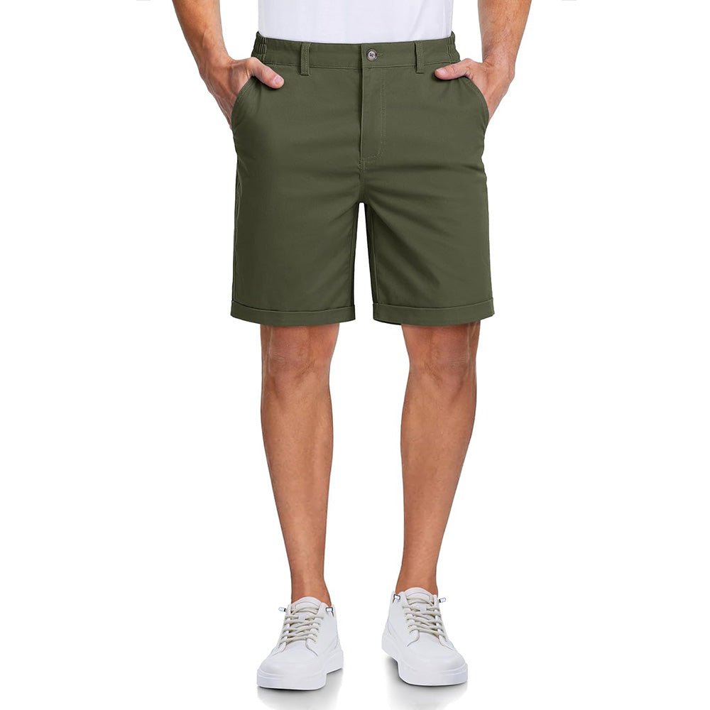 Men's Classic Stretch Chino Shorts with Pockets - MAGCOMSEN
