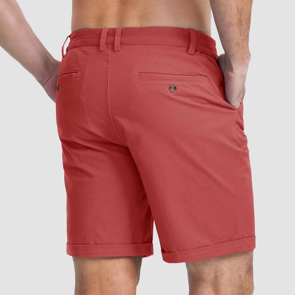 Men's Classic Stretch Chino Shorts with Pockets - MAGCOMSEN