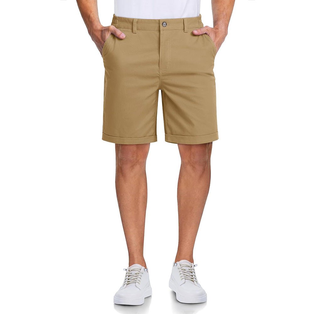 Men's Classic Stretch Chino Shorts with Pockets - MAGCOMSEN