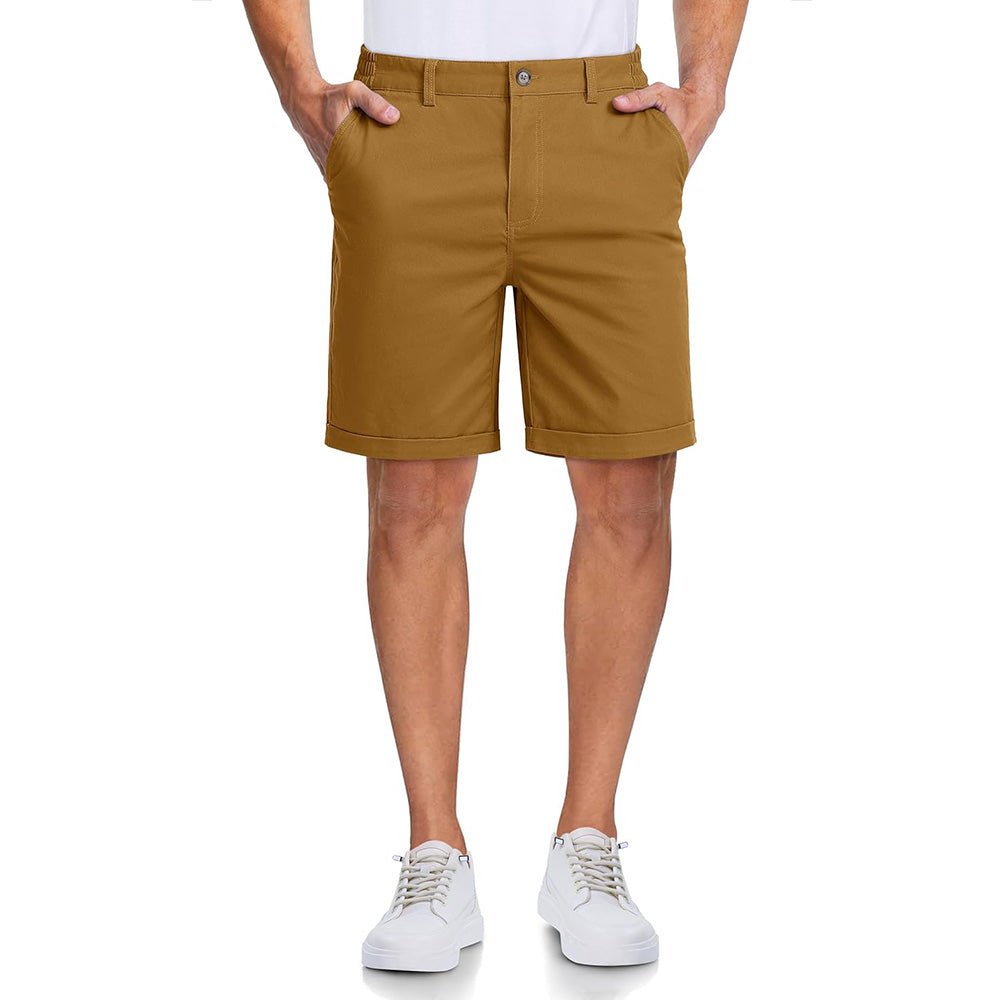 Men's Classic Stretch Chino Shorts with Pockets - MAGCOMSEN