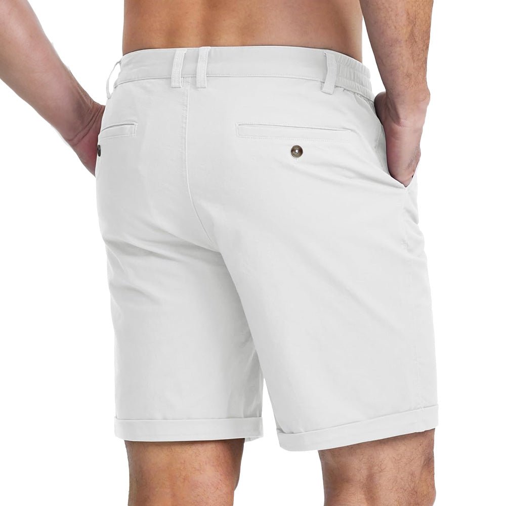 Men's Classic Stretch Chino Shorts with Pockets - MAGCOMSEN