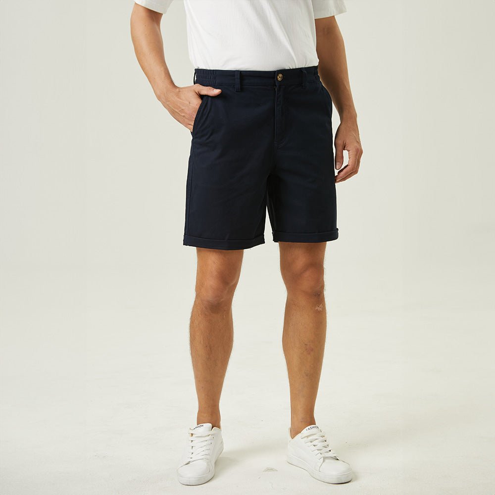 Men's Classic Stretch Chino Shorts with Pockets - MAGCOMSEN