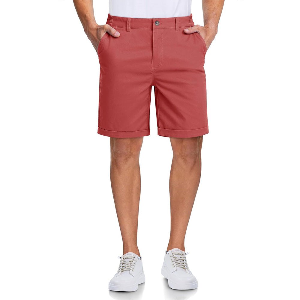 Men's Classic Stretch Chino Shorts with Pockets - MAGCOMSEN