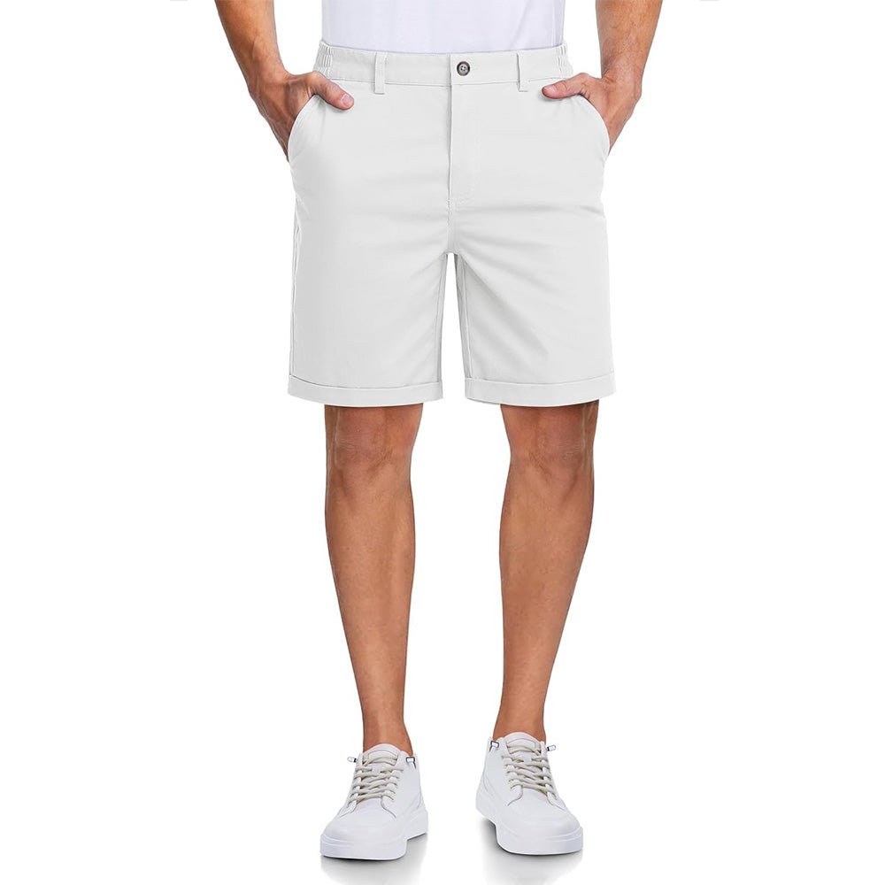 Men's Classic Stretch Chino Shorts with Pockets - MAGCOMSEN
