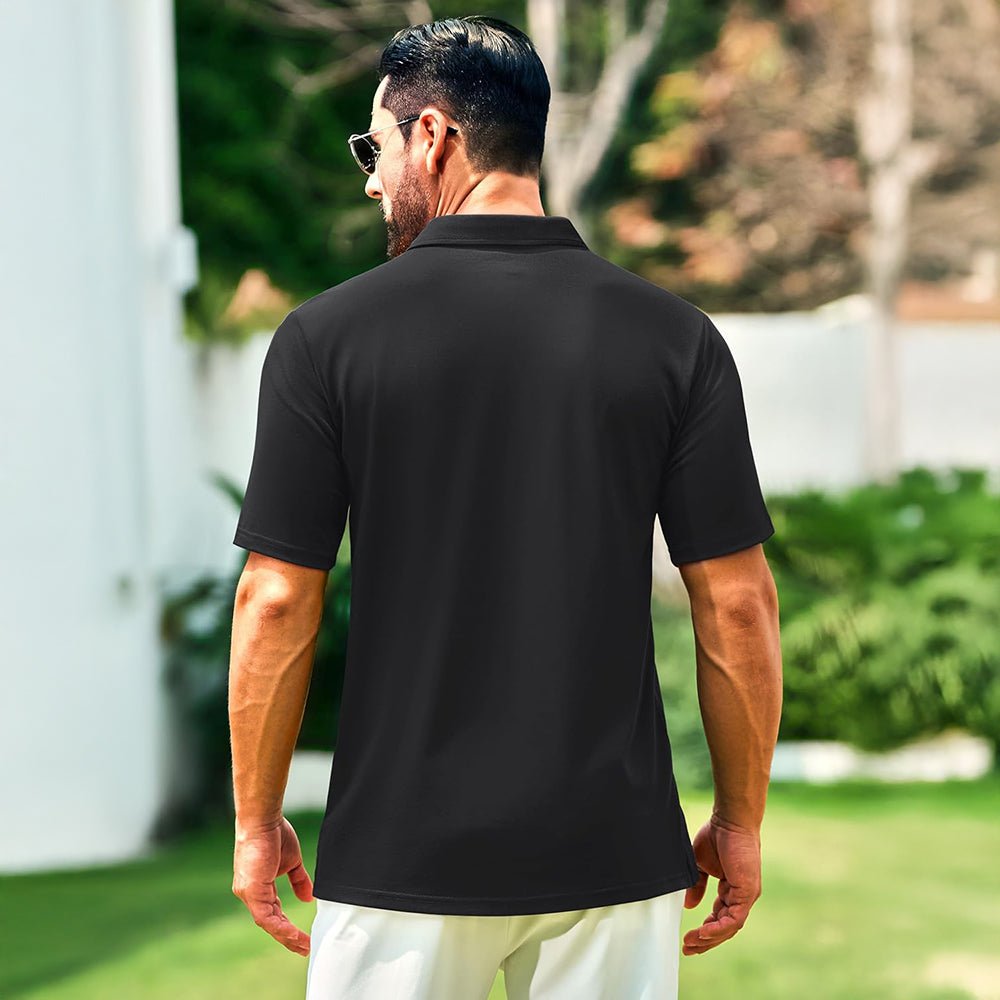 Men's Cotton Polo Shirts - Breathable Short Sleeve Golf Tee - MAGCOMSEN