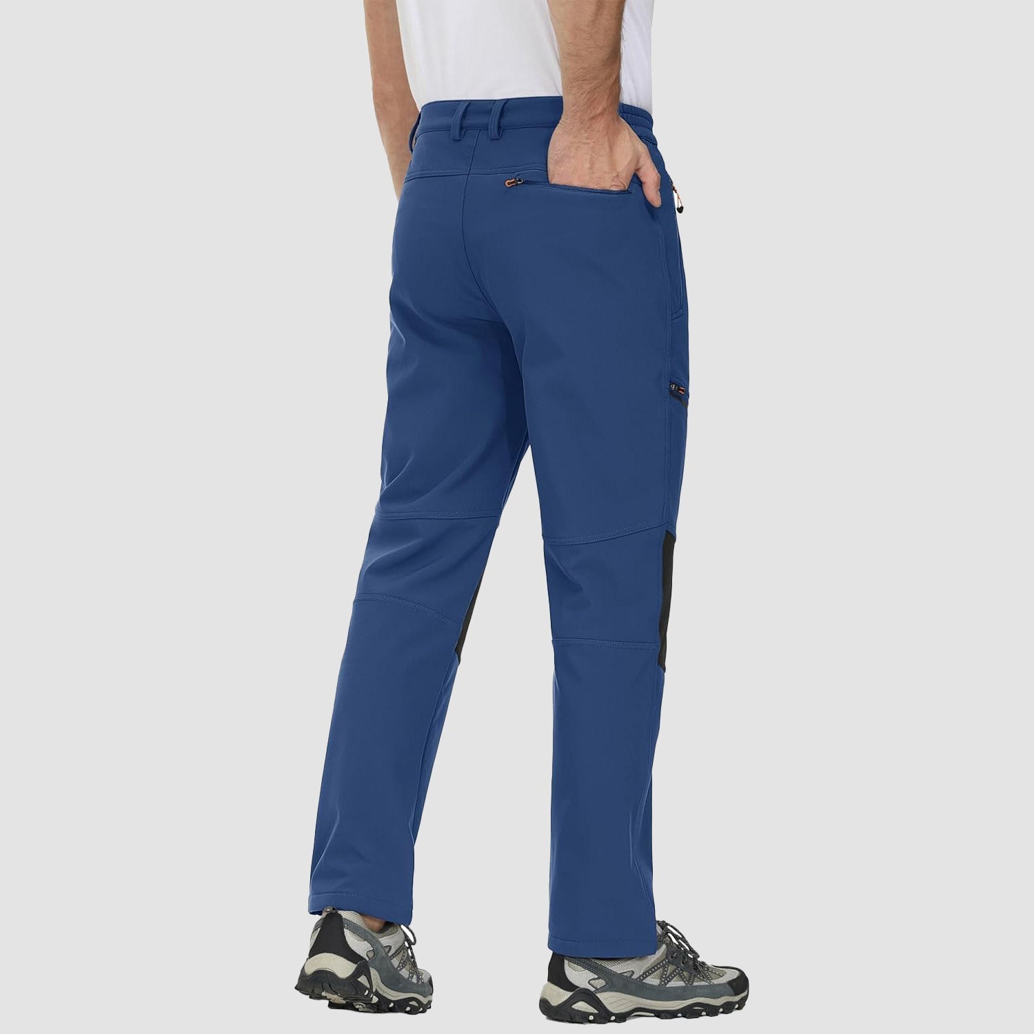 Denim Blue Men's Fleece - Lined Ski Pants - Water - Resistant, 4 Zip Pockets - MAGCOMSEN