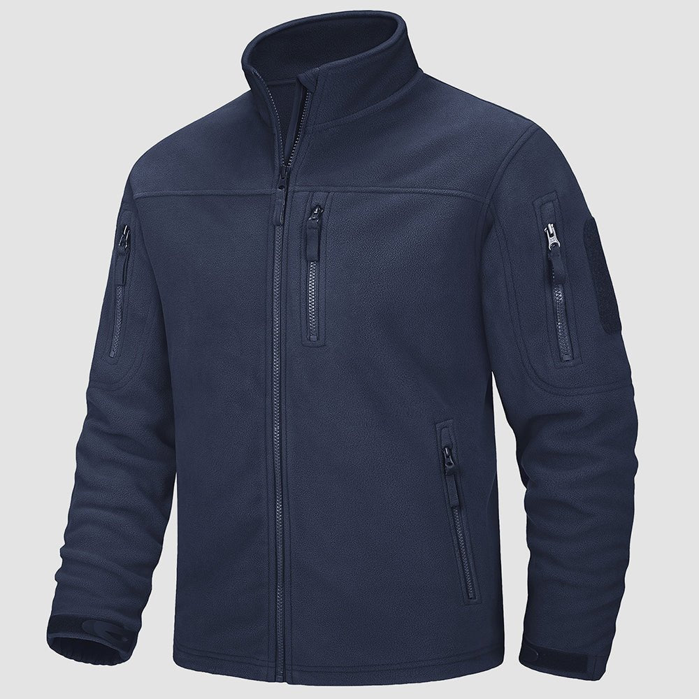 Navy Men's Fleece Tactical Jacket Stand Collar Military Field Jackets - MAGCOMSEN