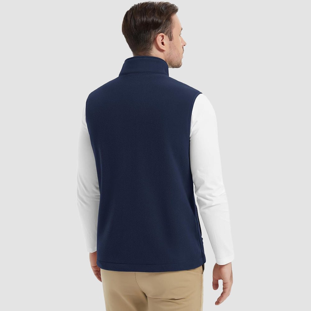 Navy Men's Fleece Vest Lightweight Warm Winter Outerwear - MAGCOMSEN