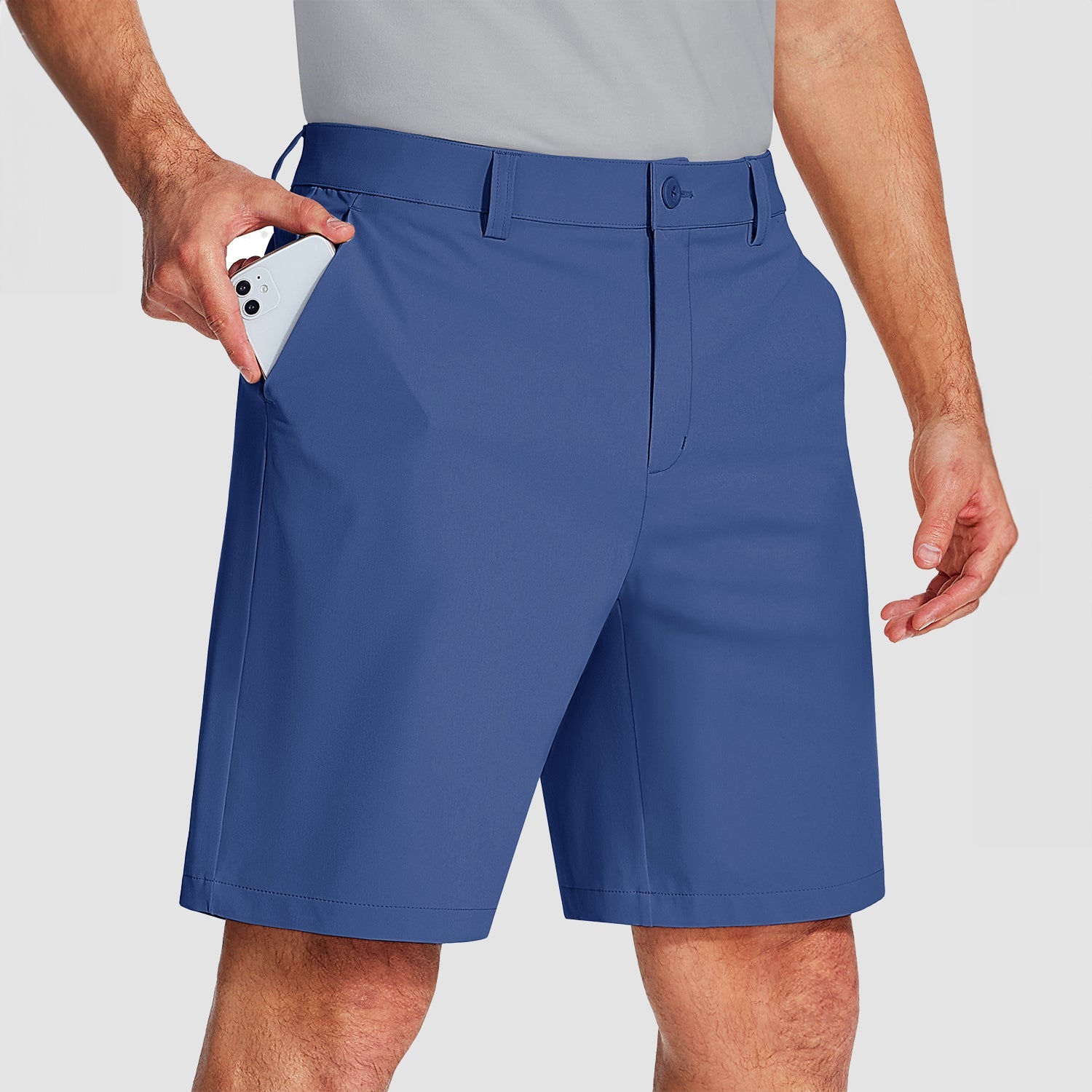 mens dress shorts for work Men's Dress Shorts  Mid-Thigh Flat Front Work Suit Shorts  Casual  Straight Leg Pleated Short Pants With Pockets  Multiple Sizes Casual  Pleated Shorts
