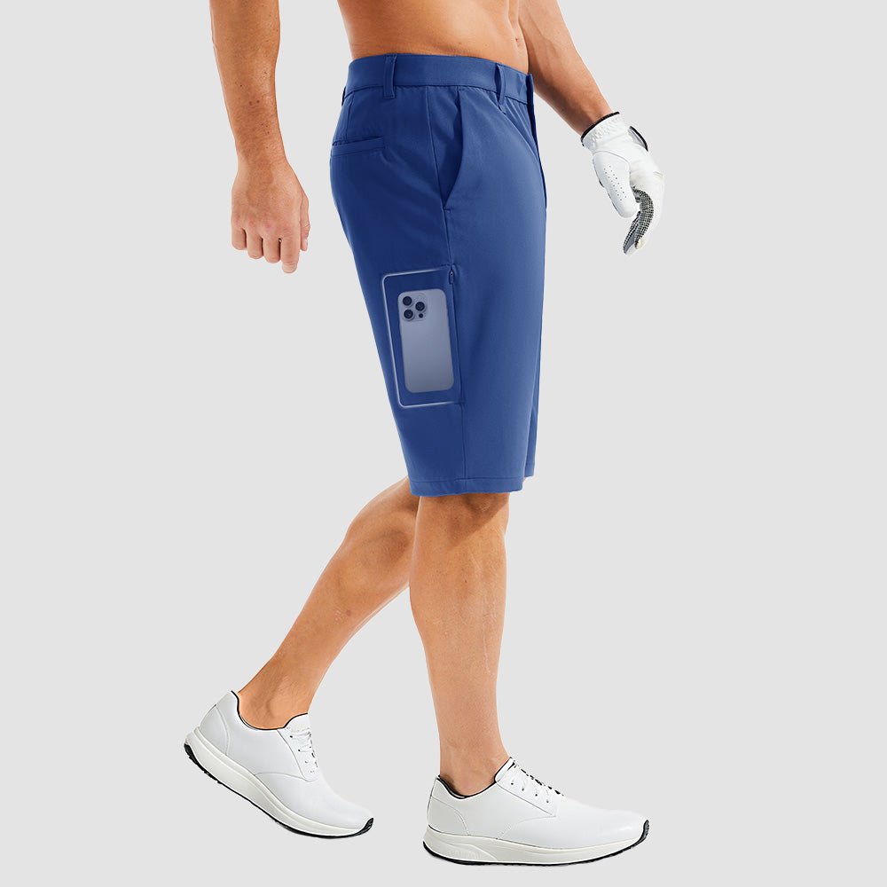 White Men's Golf Shorts - Quick Dry Stretch Work Shorts with 6 Pockets - MAGCOMSEN