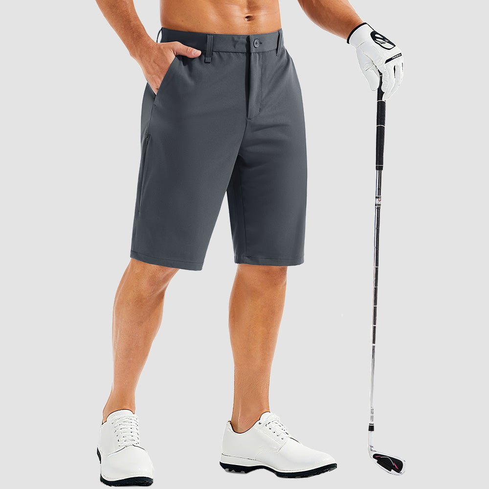 Deep Grey Men's Golf Shorts - Quick Dry Stretch Work Shorts with 6 Pockets - MAGCOMSEN