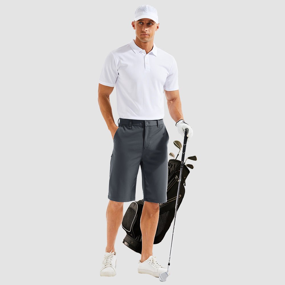 Deep Grey Men's Golf Shorts - Quick Dry Stretch Work Shorts with 6 Pockets - MAGCOMSEN