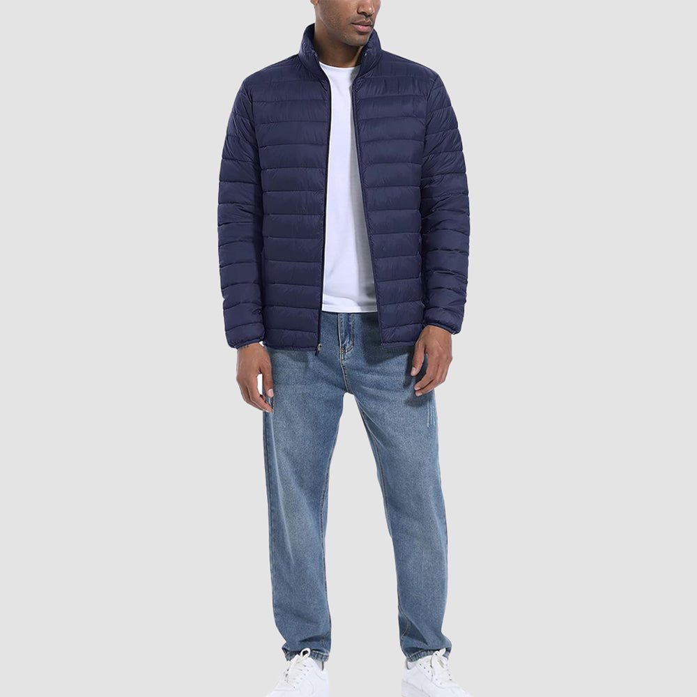 Navy Men's Lightweight Puffer Jacket – Water - Repellent Winter Coat - MAGCOMSEN