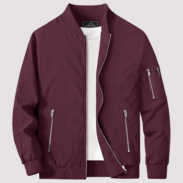 Windproof Lightweight Zip-Up Bomber Jacket Casual | MAGCOMSEN
