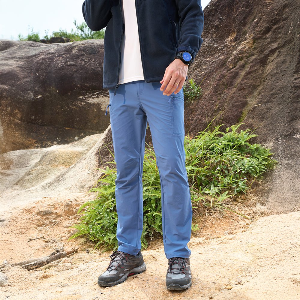 Blue Men's Pants Water Resistant Stretch Straight Leg Cargo Pant - MAGCOMSEN