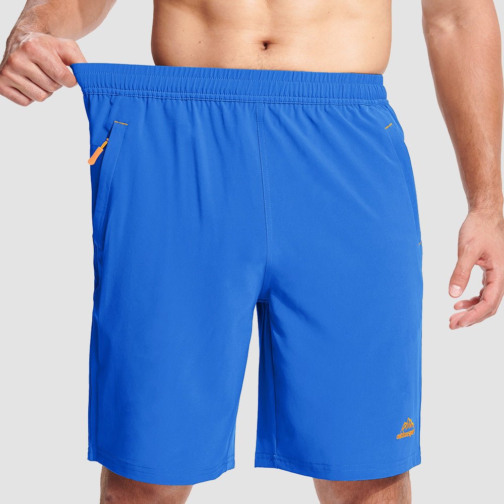 Azure Men's Quick Dry Hiking Shorts with Zipper Pockets - Lightweight Athletic Shorts - MAGCOMSEN