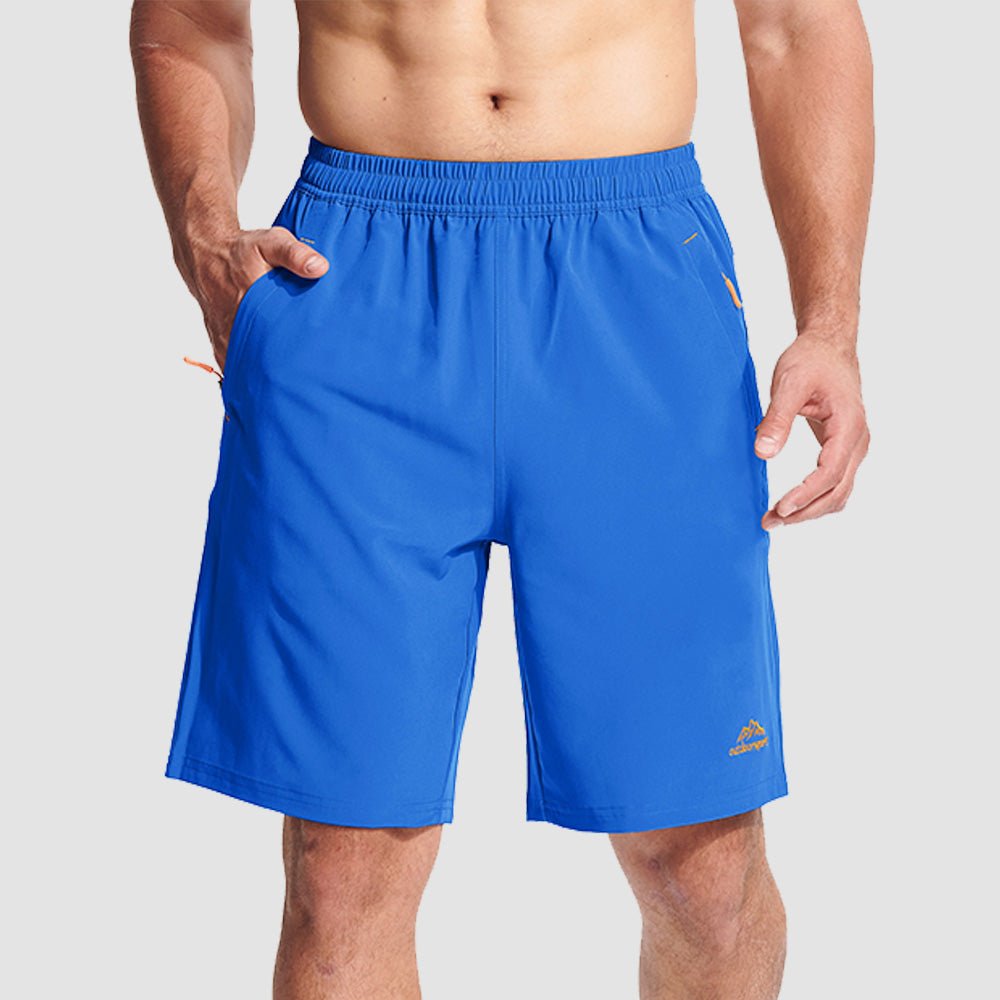 Azure Men's Quick Dry Hiking Shorts with Zipper Pockets - Lightweight Athletic Shorts - MAGCOMSEN