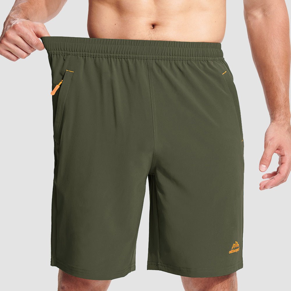 Army Green Men's Quick Dry Hiking Shorts with Zipper Pockets - Lightweight Athletic Shorts - MAGCOMSEN