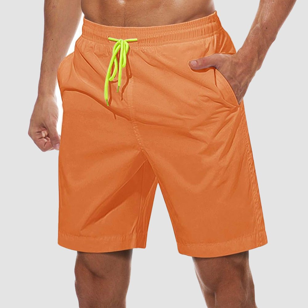 orange Men's Quick Dry Swim Trunks - Mesh Lining, Multi - Pocket Shorts - MAGCOMSEN