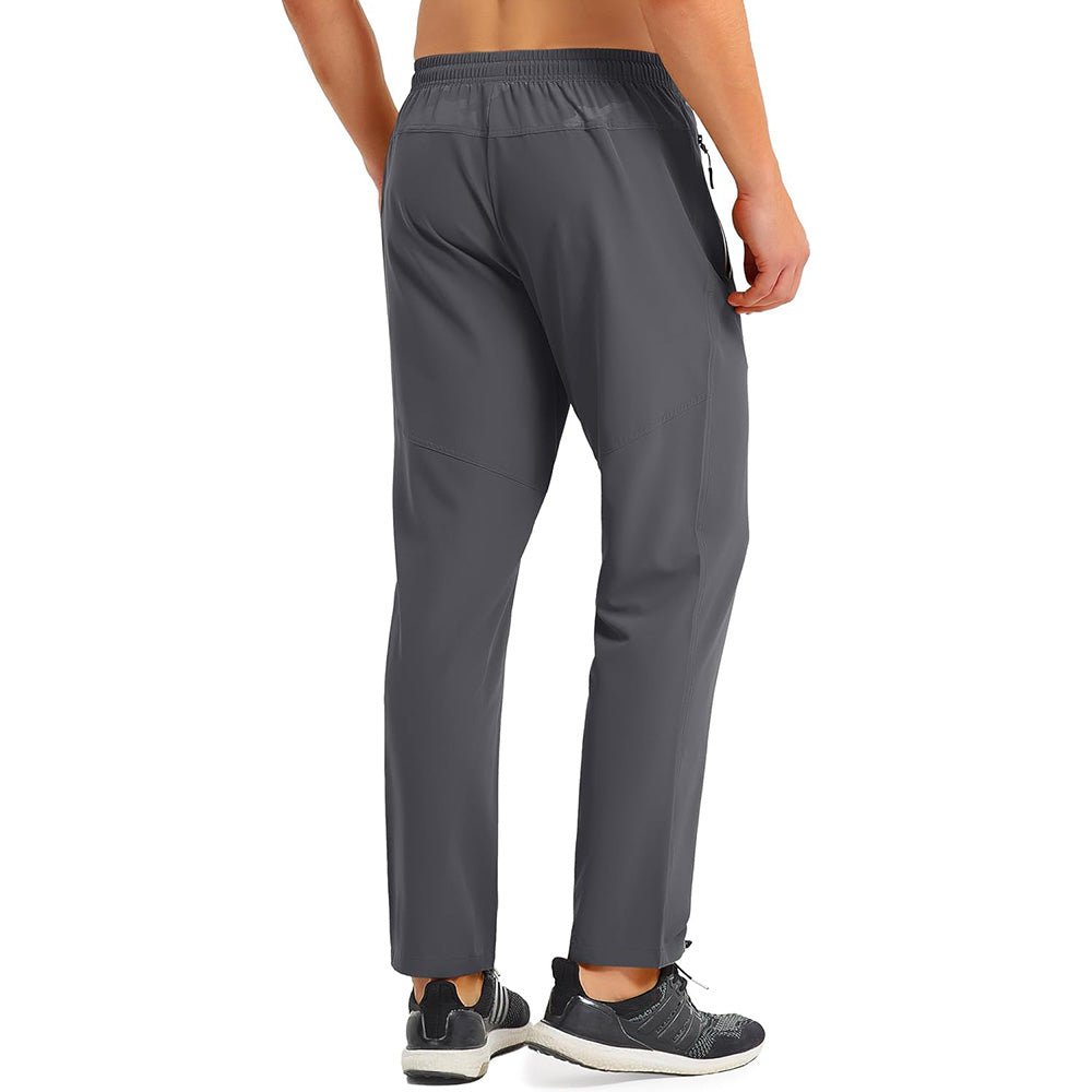Men's Quick Dry Track Pants - Lightweight, Zipper Pockets - MAGCOMSEN