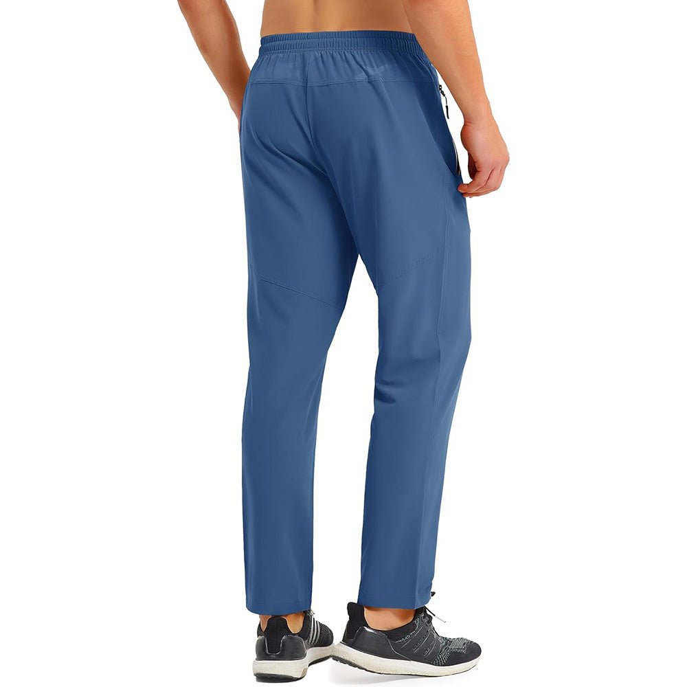 Men's Quick Dry Track Pants - Lightweight, Zipper Pockets - MAGCOMSEN