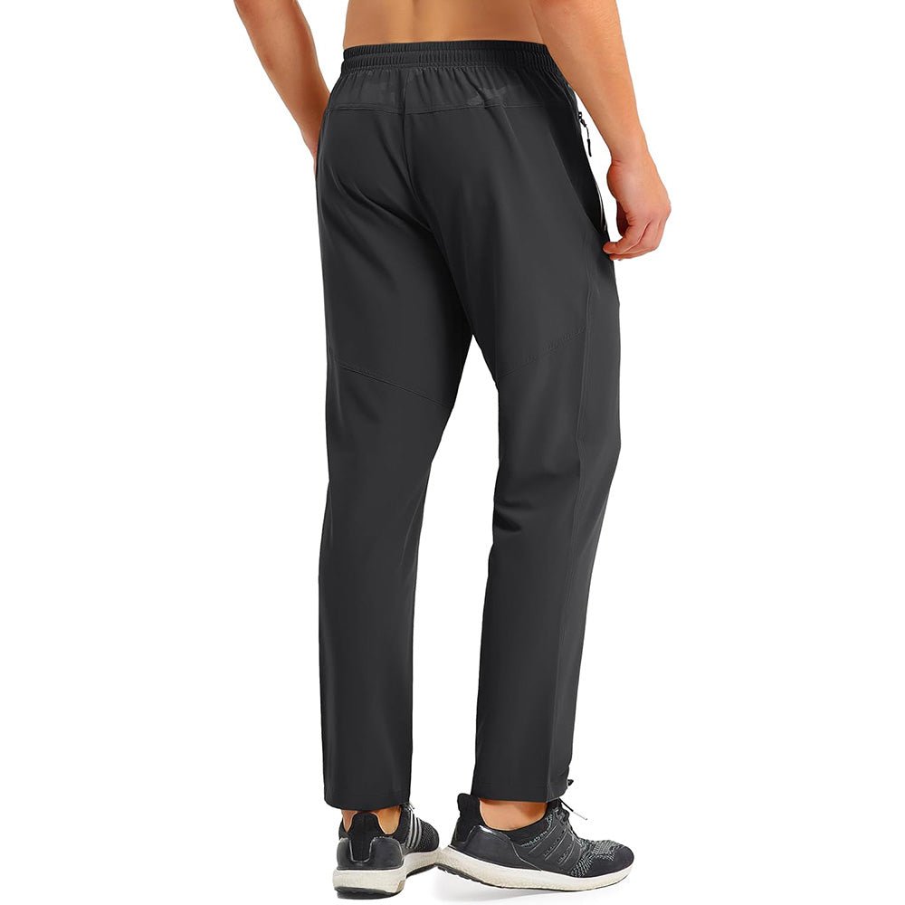 Men's Quick Dry Track Pants - Lightweight, Zipper Pockets - MAGCOMSEN