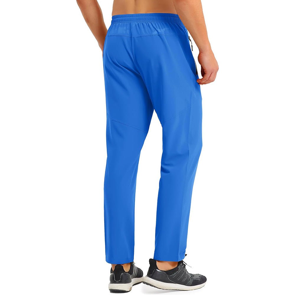 Men's Quick Dry Track Pants - Lightweight, Zipper Pockets - MAGCOMSEN